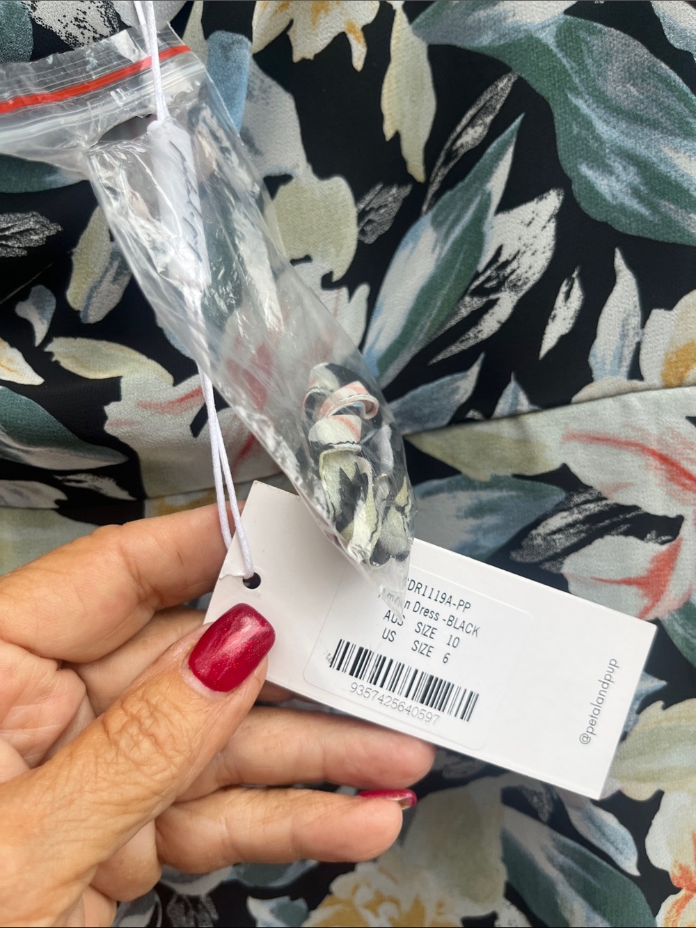 Petal & Pup Black Strapless Floral Tiered Slip Dress with Pastel Blooms - Picture 2 of 9